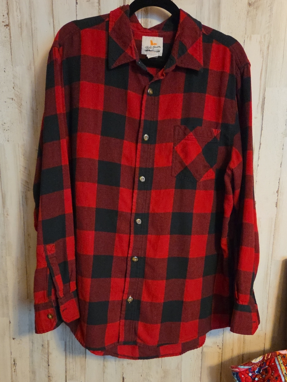 Field & Stream Red and Black Buffalo Plaid Button-Down Shirt
